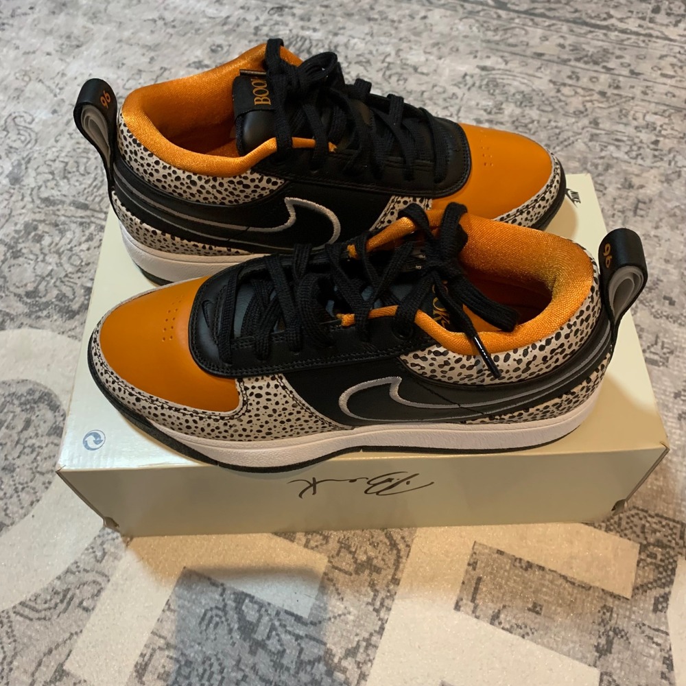 Nike Book 1 Hike Basketball Shoes Men8 Black Monarch Safari Print New HV2096-001